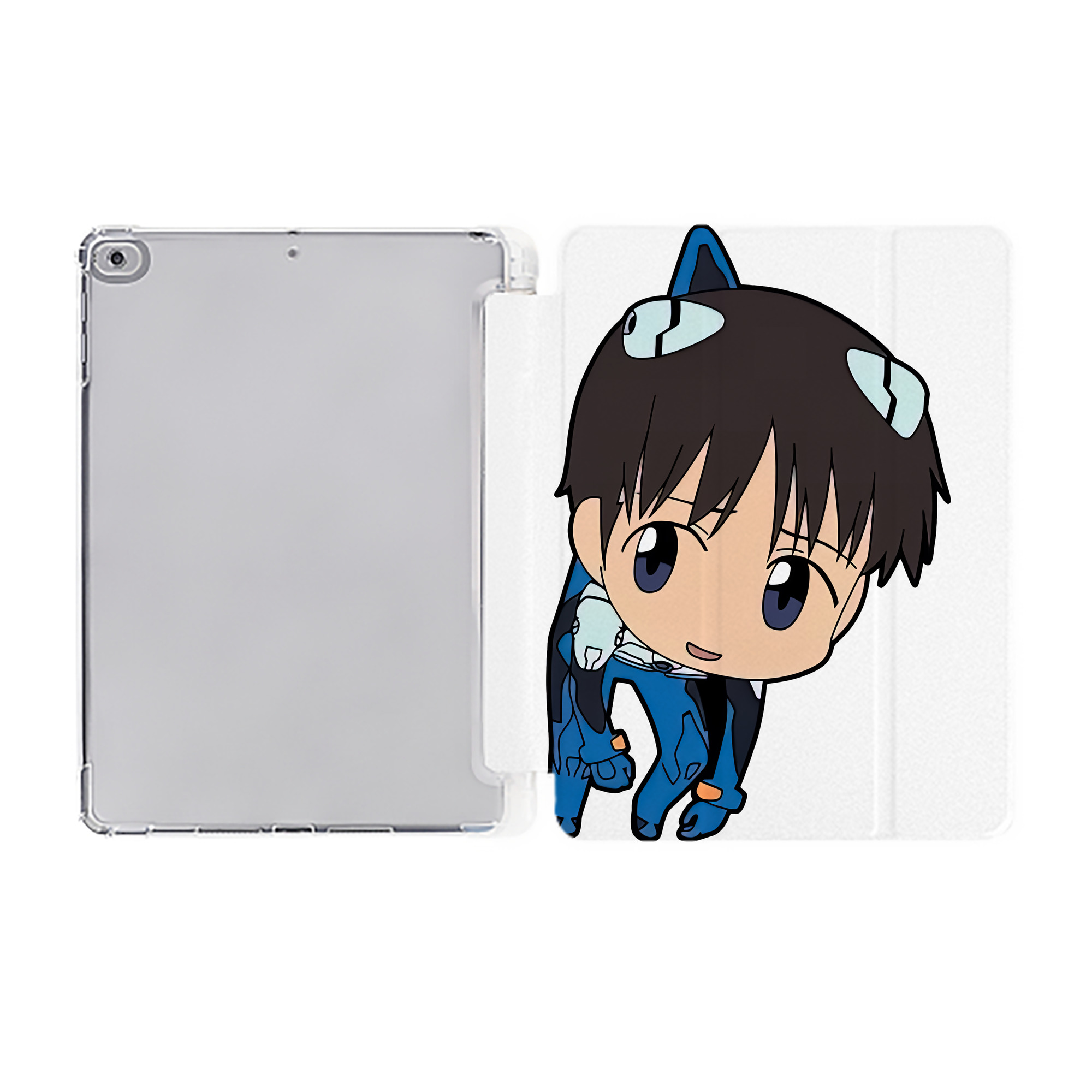 （画像用） EVA 新世紀エヴァンゲリオン IPad ケース ペン収納付き 三つ折りスタンド PUレザー×シリコン 対応機種9.5/10.5/10.9インチ